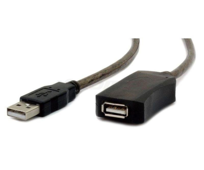 Kabel GEMBIRD Przedłużacz USB 2.0 typu AM-AF 5m aktywny czarny UAE-01-5M